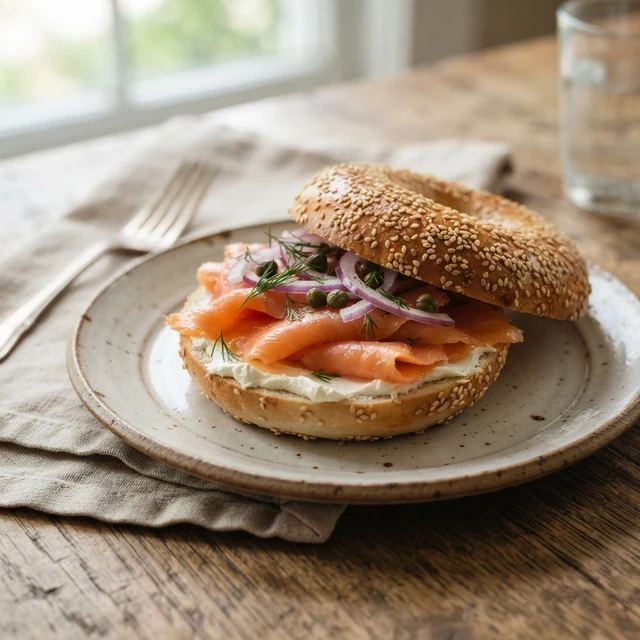 Montreal Bagel with Smoked Salmon (1)