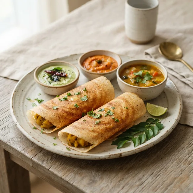 Dosa with Chutney (2 pieces)