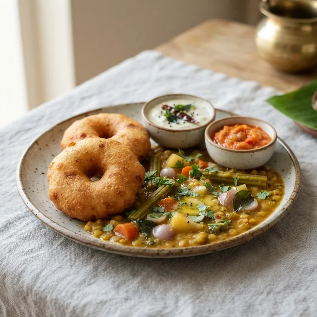 Vada with Sambar (2 pieces)