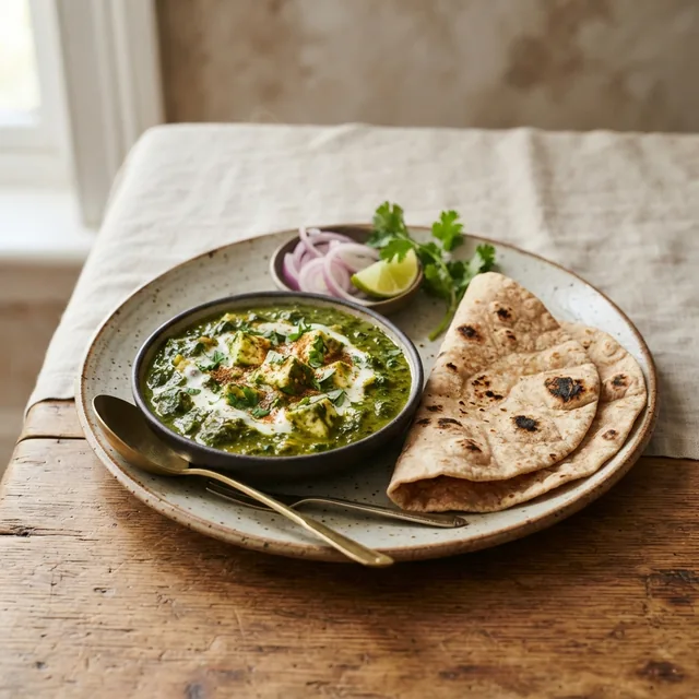 Palak Paneer + Roti (2 pieces)