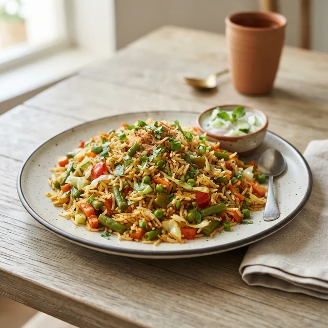 Veg Fried Rice (1 plate)