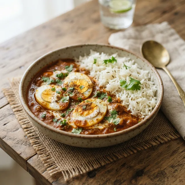 Egg Curry + Rice (1 bowl)