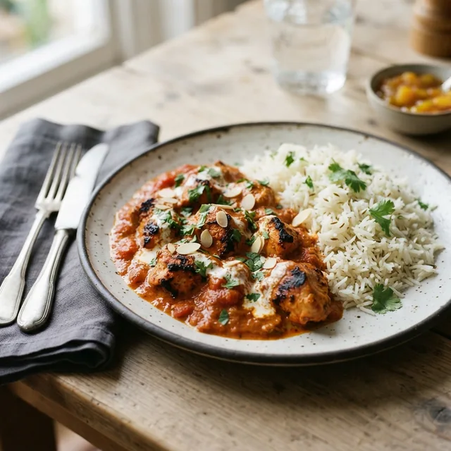Chicken Tikka Masala + Rice (1 plate)