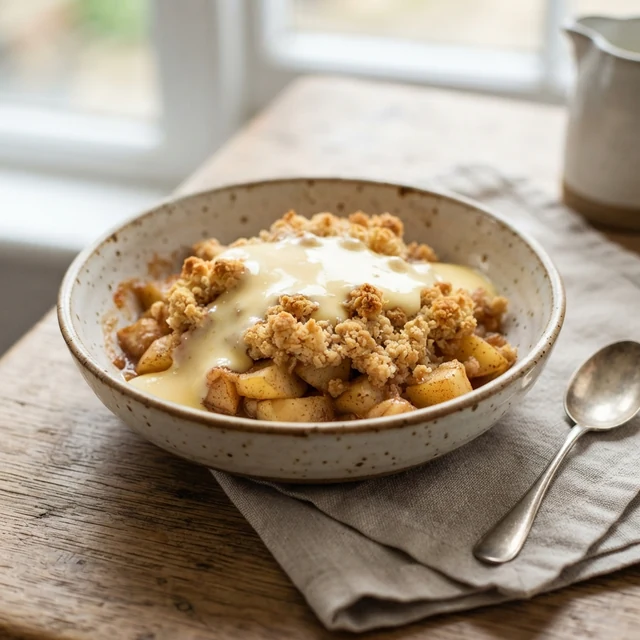 Apple Crumble with Custard (1 serving)