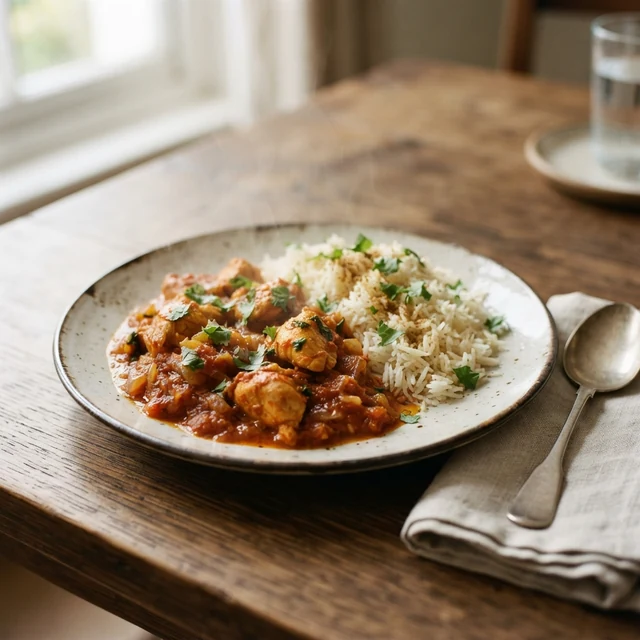 Chicken Balti + Rice (1 plate)