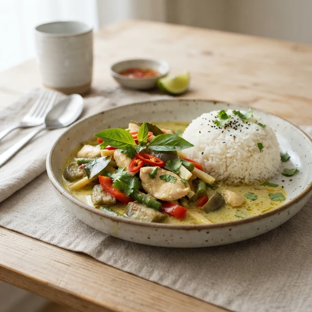 Thai Green Curry + Rice (1 plate)