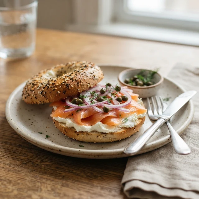 Bagel with Lox and Cream Cheese (1)