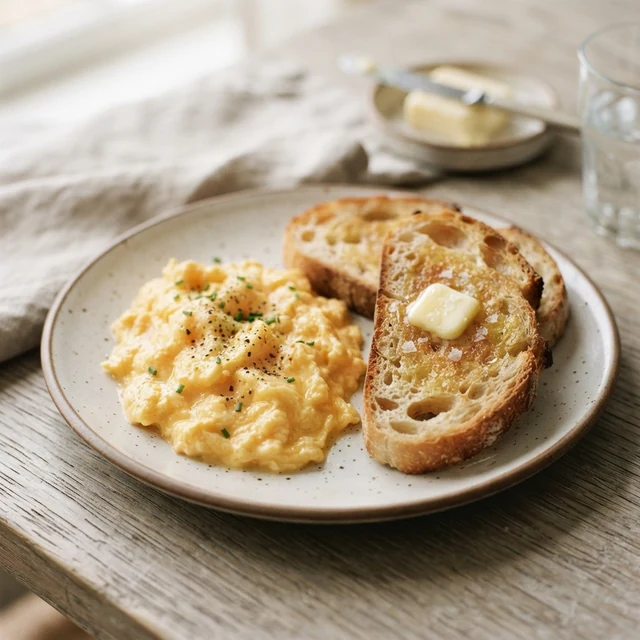 Scrambled Eggs (2 eggs) + Toast (2 slices)