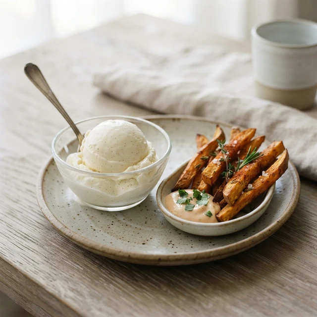 Vanilla ice cream (1/2 cup)